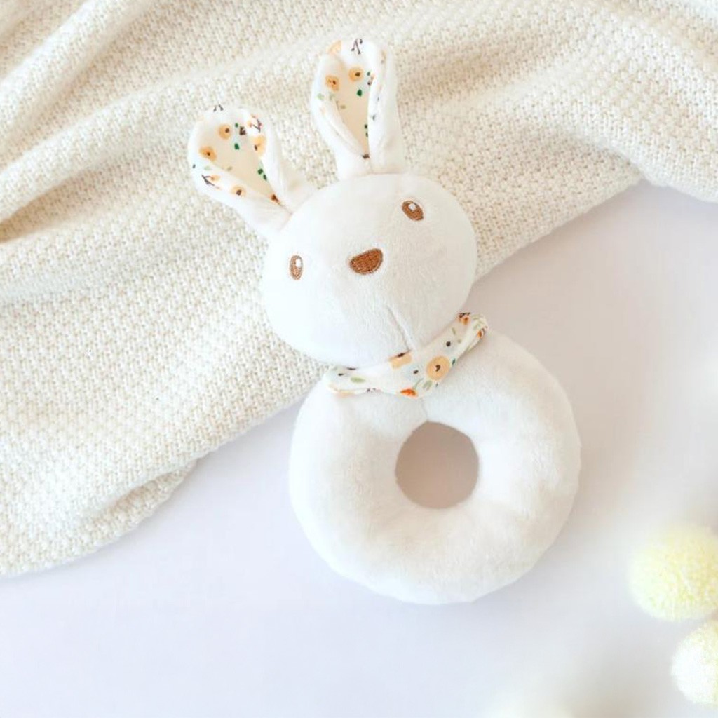 Sonajero beb&eacute; conejo peluche suave y blandito