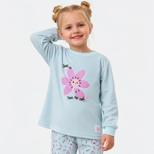 Pijama ni&ntilde;a tejido terciopelo estampado