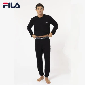Pijama de algod&oacute;n con cintura goma vista y pu&ntilde;os