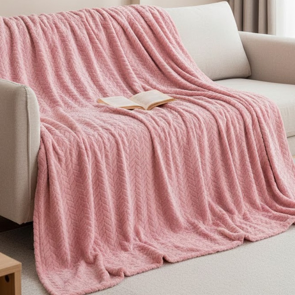 Manta coralina diseño espiga 220 x 240 Lote 7