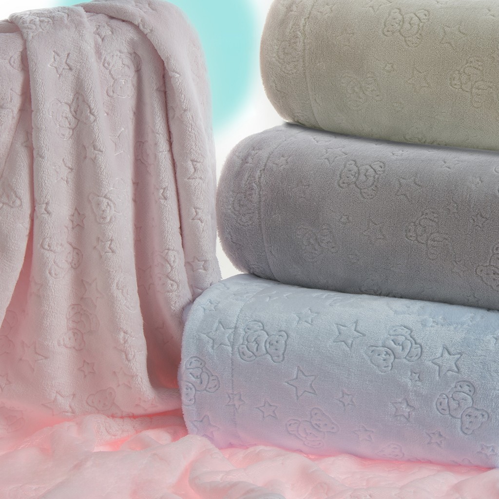 Manta coralina bebe labrada ositos en caja regalo