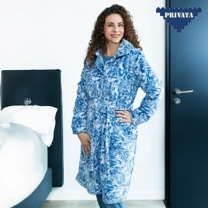 Bata mujer estampada abertura botones