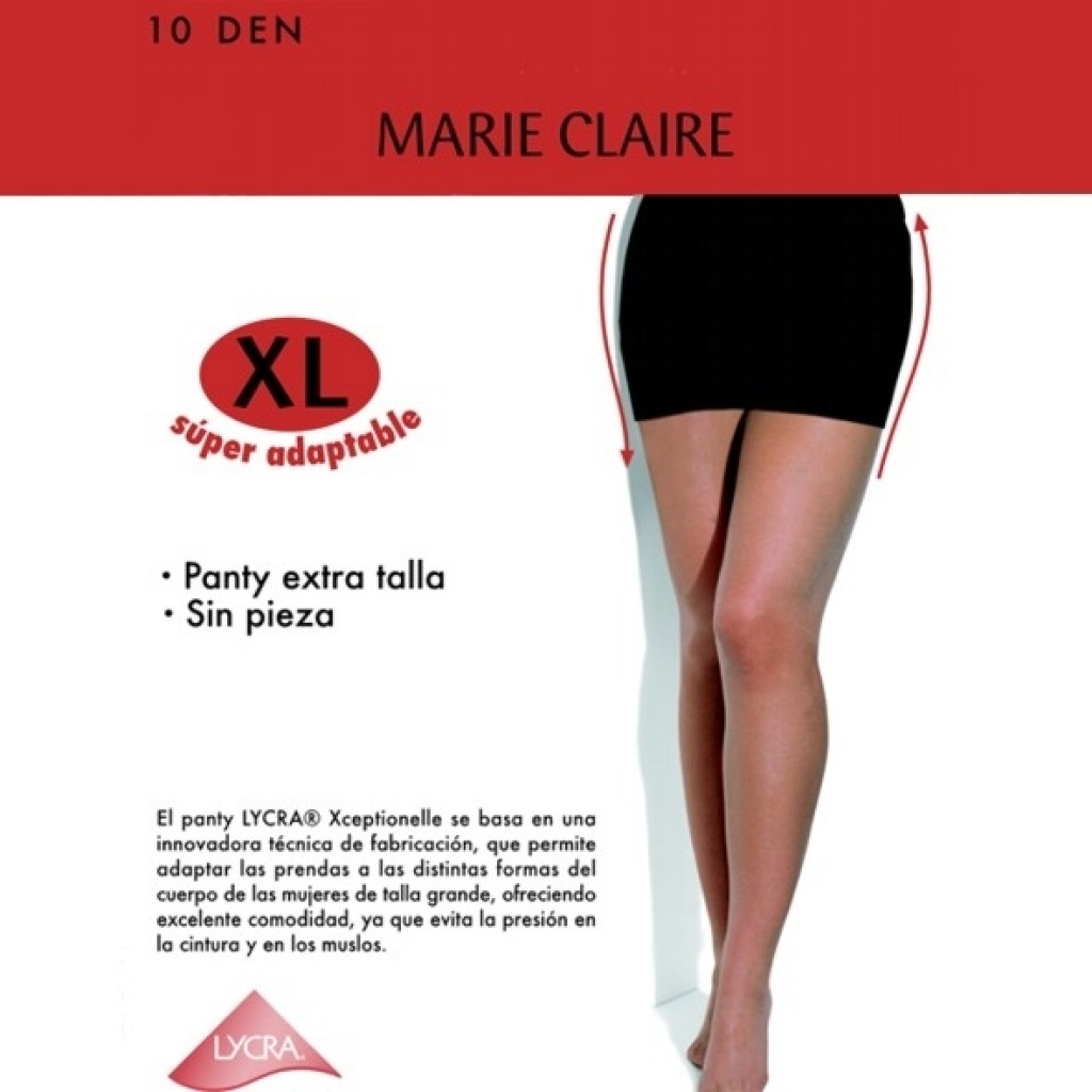 Panty súper talla licra adaptable 10 den. MarieClaire