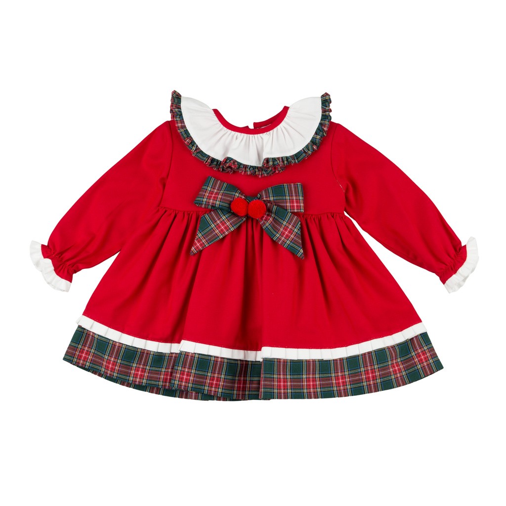 Vestido bebé rojo con cuadros escoceses