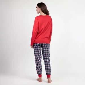 Pijama mujer manga larga cuadros Snoopy