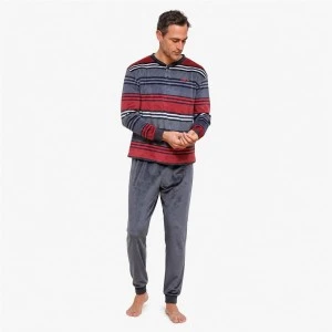 Pijama manga larga hombre cuello botones