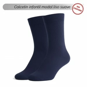Calcetin infantil liso colegial tacto suave modal 