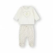 Pijama bebe 2 piezas manga larga con polaina 