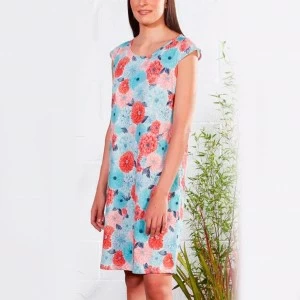 Vestido de algodon estampado sin mangas