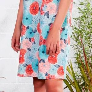 Vestido de algodon estampado sin mangas