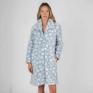 Bata abotonada mujer estampada