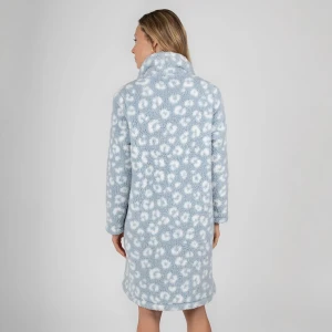 Bata abotonada mujer estampada