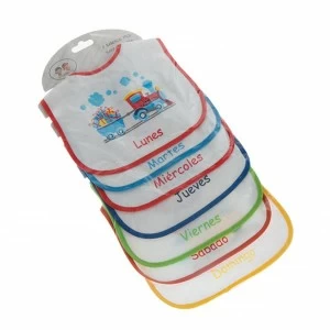 Babero bebe semanaria estampado rizo impermeable