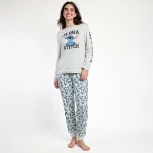 Pijama algod&oacute;n mujer estampado Stitch