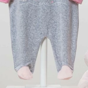 Pelele beb&eacute; manga larga velour