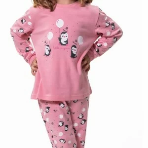 Pijama manga larga ni&ntilde;a algod&oacute;n rosa