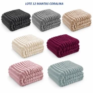 Manta plaid Coralina acanalada lote 12 surtido 