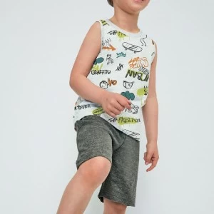 Pijama ni&ntilde;o algod&oacute;n sin mangas 