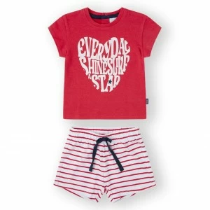 Conjunto exterior ni&ntilde;a corto algod&oacute;n marinero raya