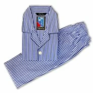 Pijama hombre en tela de rayas de algod&oacute;n