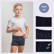 Boxer ni&ntilde;o algod&oacute;n elastico fantasia pack x2 