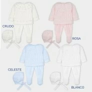 Conjunto beb&eacute; con polaina y gorrito