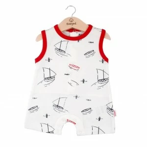 Pelele beb&eacute; algod&oacute;n estampado marinero