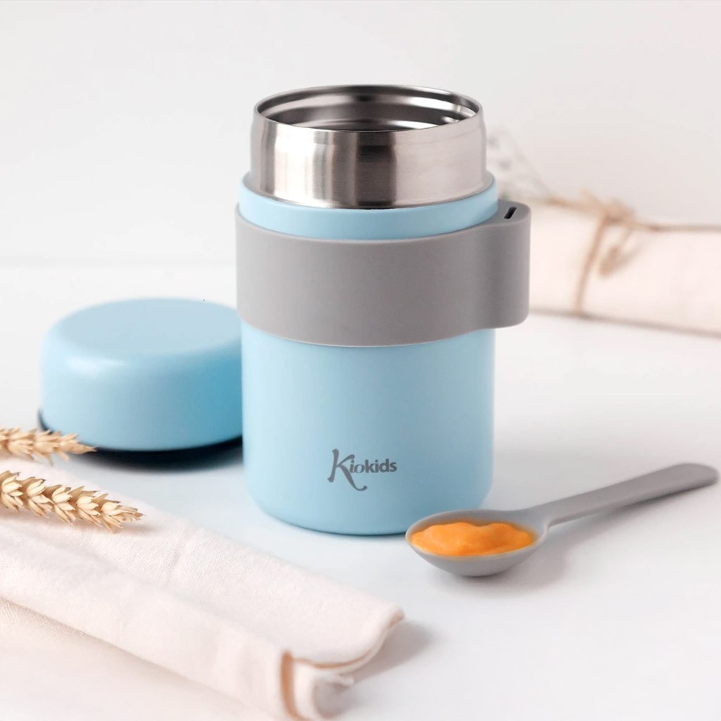 Termo papillero bebe con cuchara colección celeste