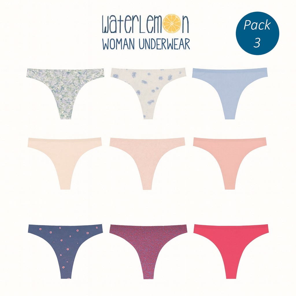 Tanga algodón elástico pack x 3 estampado