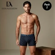 Boxer hombre paxk x2 fantasia lunas + liso
