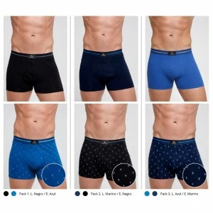 Boxer hombre paxk x2 fantasia lunas + liso