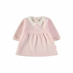 Vestido beb&eacute; manga larga rosa claro