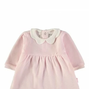 Vestido beb&eacute; manga larga rosa claro