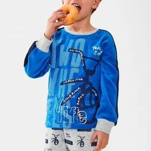 Pijama ni&ntilde;o terciopelo estampado