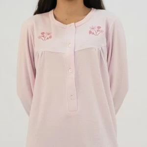 Camison cl&aacute;sico mujer manga larga cuello botones