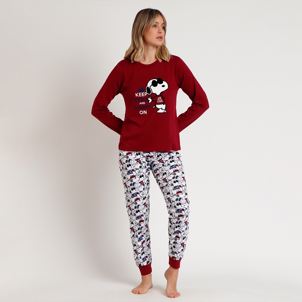 Pijama manga larga mujer estampado Snoopy