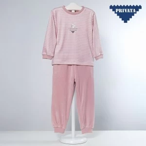 Pijama ni&ntilde;a manga larga rayas