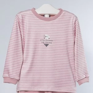 Pijama ni&ntilde;a manga larga rayas