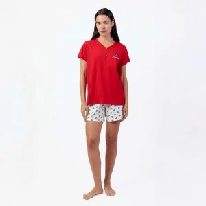 Pijama mujer manga corta cuello botones