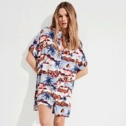 Camisola mujer abierta estampada 