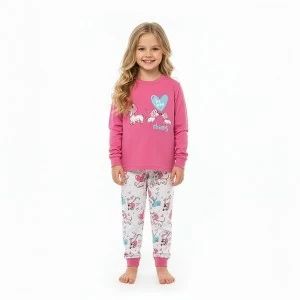 Pijama algod&oacute;n ni&ntilde;a manga larga estampado