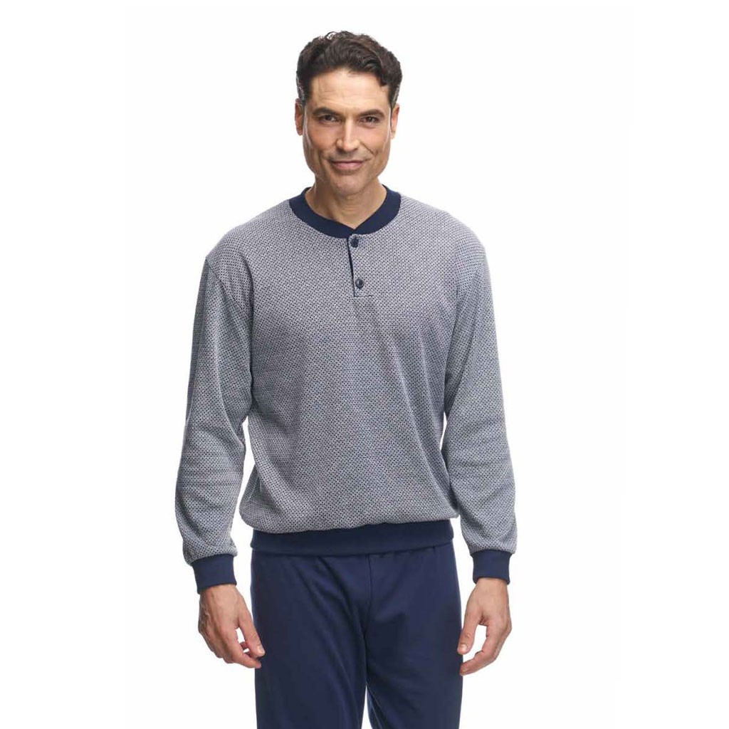 Pijama hombre fantasía con botones en el cuello