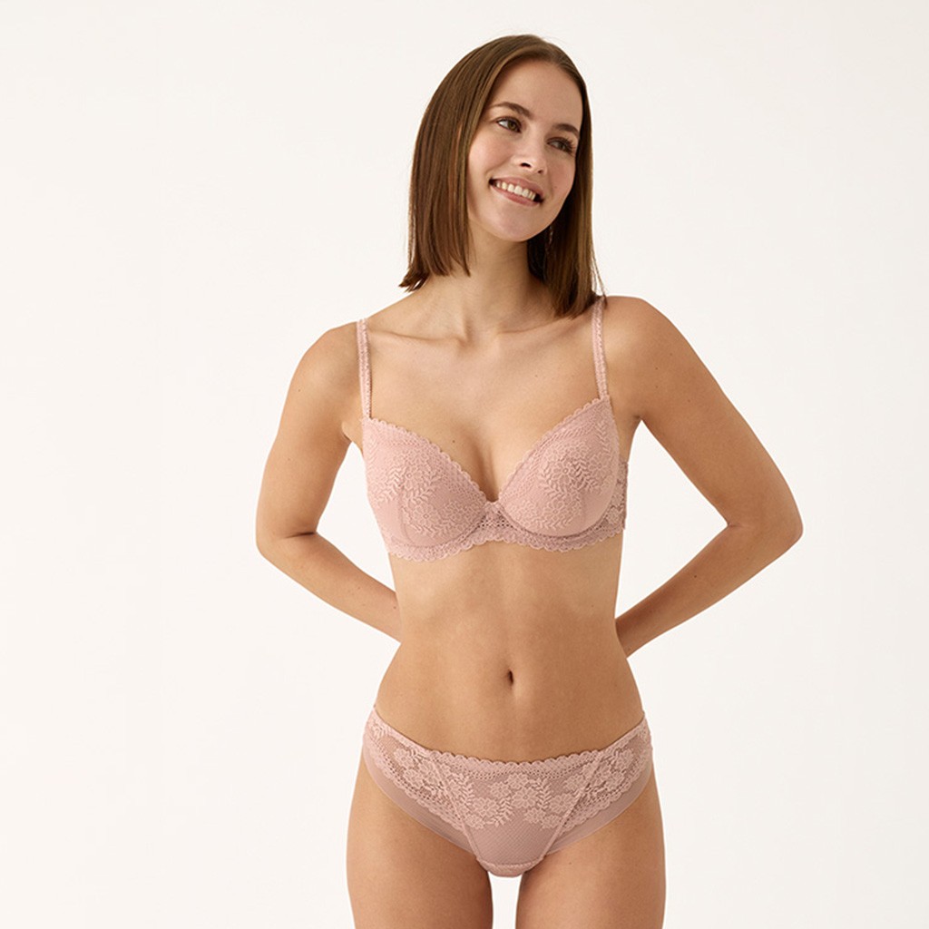 Conjunto encaje mujer sujetador push up