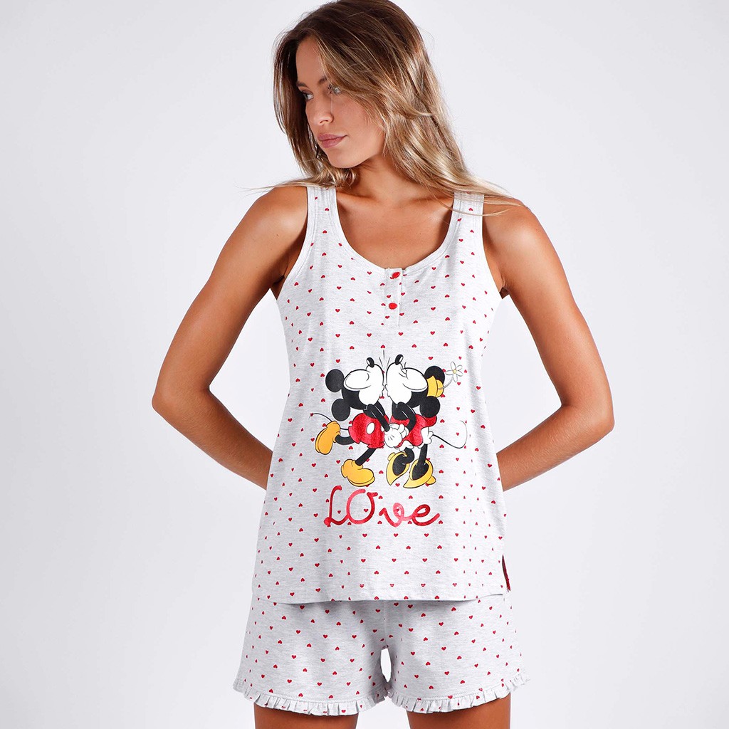 Pijama mujer tirante ancho Mickey&Minnie