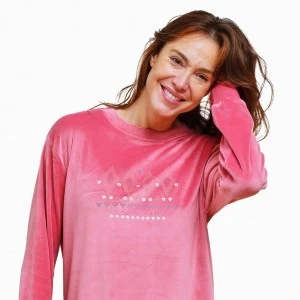 Pijama coralina mujer manga larga