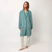 Bata mujer verde agua tejido coralina