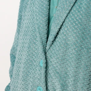 Bata mujer verde agua tejido coralina