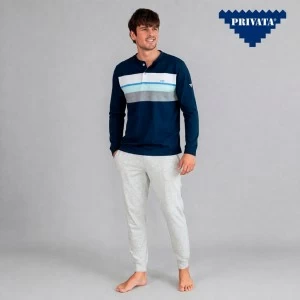 Pijama algod&oacute;n hombre manga larga