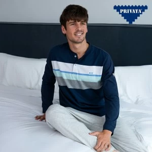 Pijama algod&oacute;n hombre manga larga