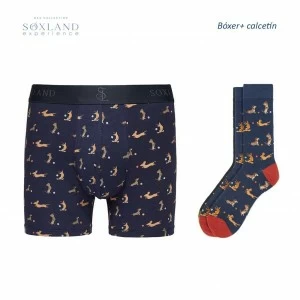 Estuche regalo b&oacute;xer + calcetin fantas&iacute;a perrito